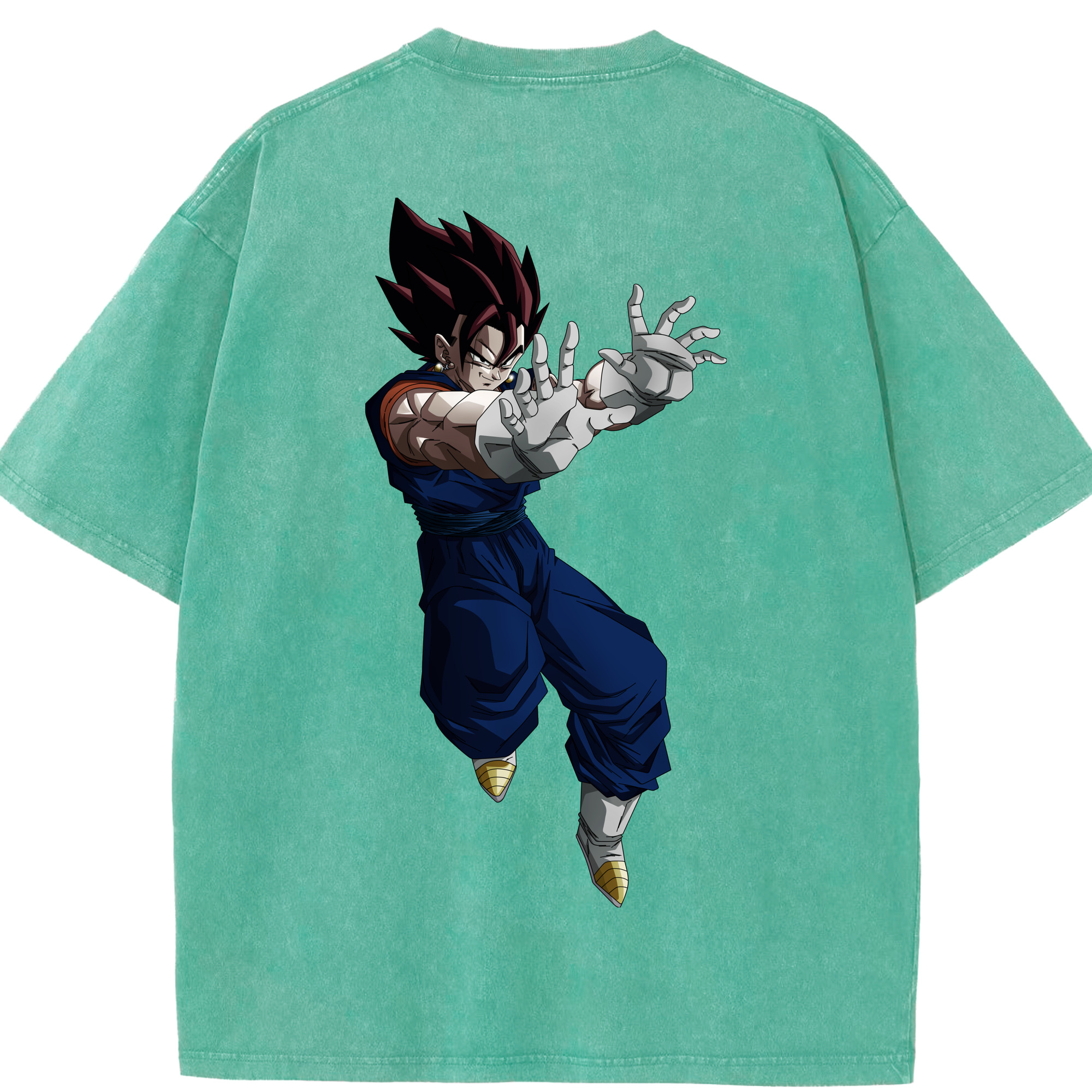 （画像用） ドラゴンボール ベジット DRAGON BALL Vegetto 綿100% ヴィンテージ風 半袖Tシャツ（背面プリント）